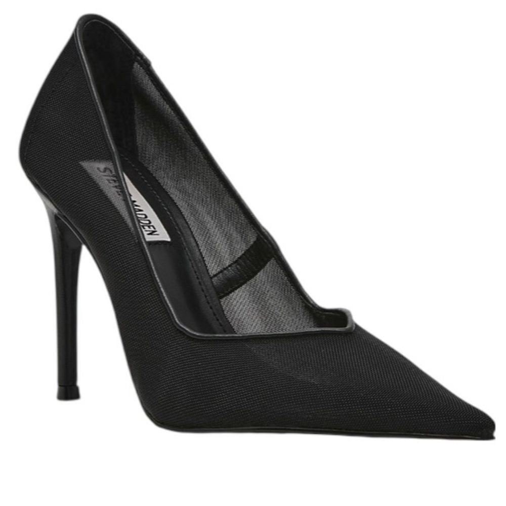 Steve Madden Raz High Heels Black Mesh : 10 M, Rubber/Synthetic